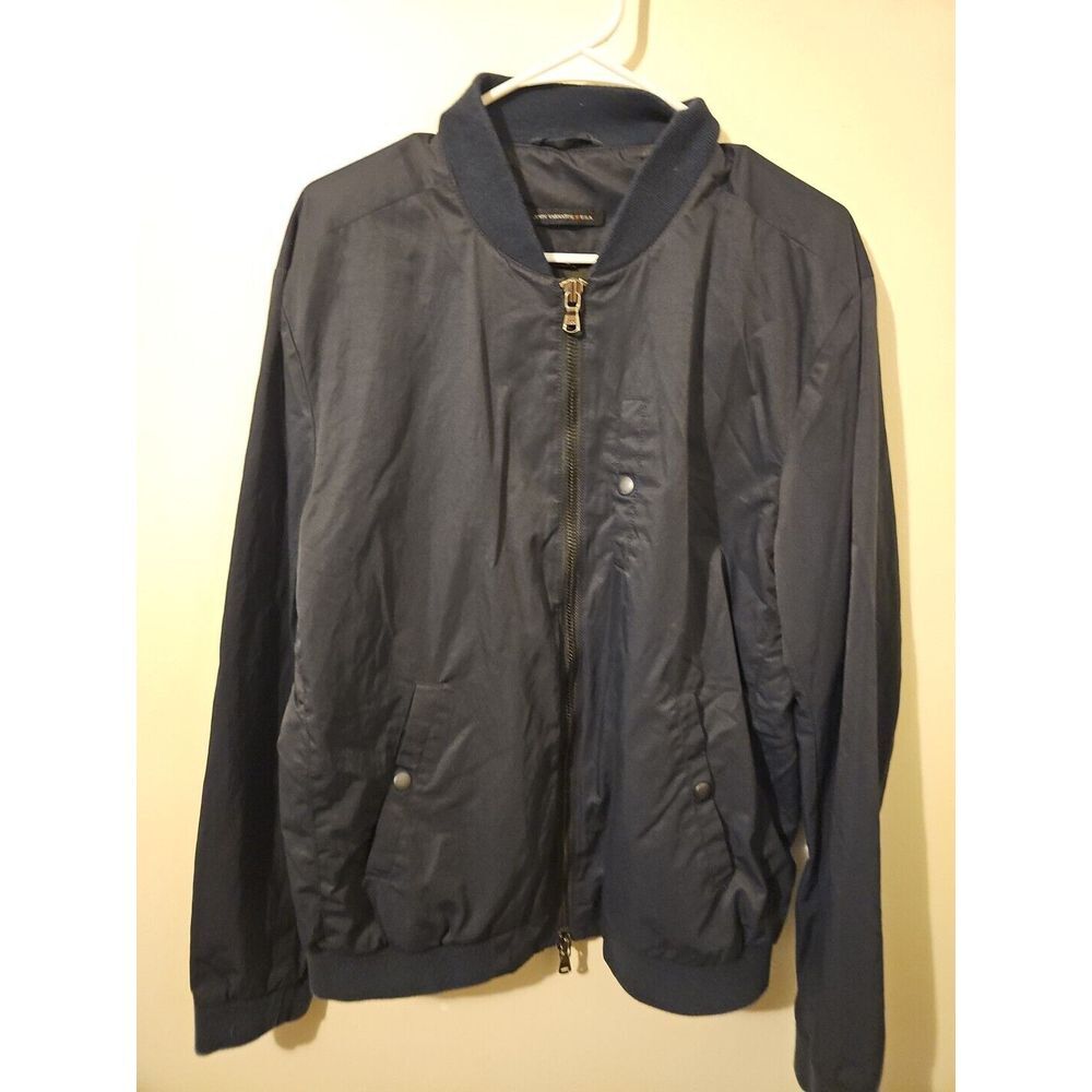 John Varvatos Star USA,  Navy Blue Flight Bomber Full Zip Jacket Sz. L